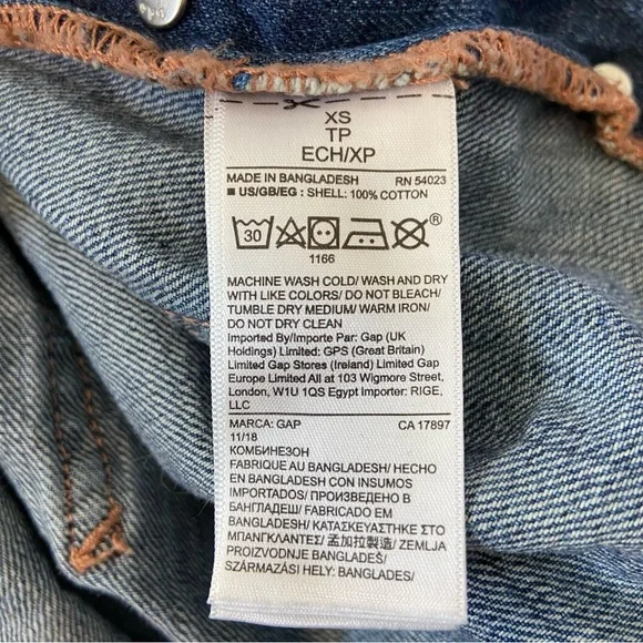 GAP Relaxed Ankle Denim Overalls Medium Indigo - Picture 15 of 16